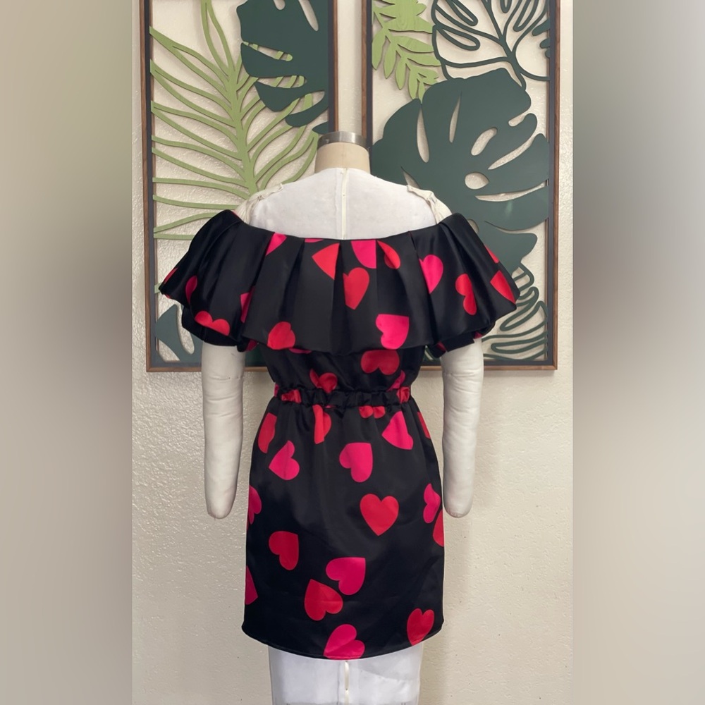 Flounce London puff sleeve Bardot satin mini dress - Picture 6 of 9